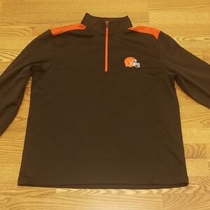 NFL Team Apparel Cleveland Browns Orange And Brown half Zip Up